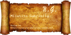 Miletits Gabriella névjegykártya